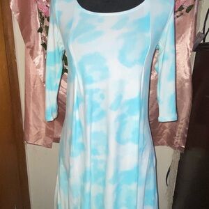Blue and White Women's Dress
